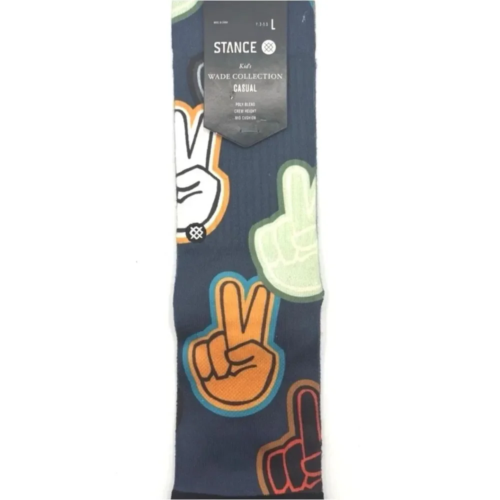 Stance Kids Wade Collection‎ Peace Sign Casual Crew Sock